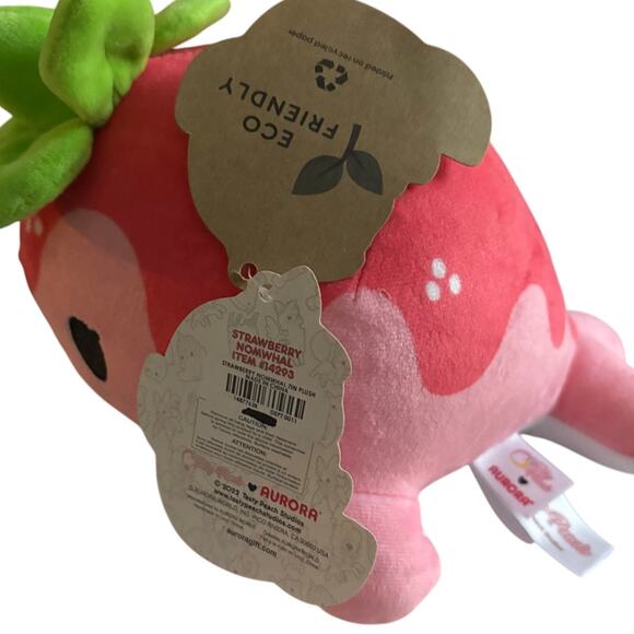 NWT Aurora Strawberry Nomwhal Plush 8” Pink Narwhal 14293 - Picture 7 of 11